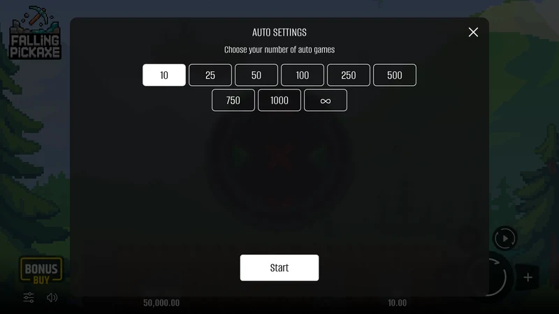 Autoplay menu, up to 1,000 rounds